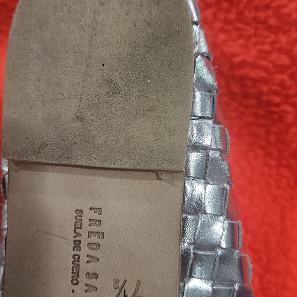 Freda Salvador Silver Woven Loafers - Picture 8 of 9